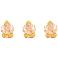 Typecat 3X Haidianzi or Seigneur Ganesha Bouddha Statue ÉLéphant Dieu Sculptures Figurines Ganesh