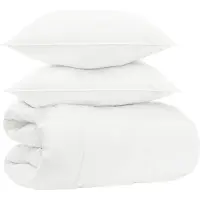 vidaXL Ensemble de literie blanc 135 x 220 cm en coton, bambou et polyester