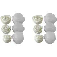 Semoic 6 Pièces Fleur Aromathérapie Bougie Silicone Moule Rose à la Main Aromathérapie Savon Expansion Pierre Gypse Moule Faisant des Outils