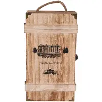 Tlily Vintage Bois 2 Boîte De Bouteille De Vin Rouge Casier Caisse Stockage Présentoir Présentoir Fête D'Anniversaire Cadeau De Noël