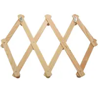 Tlily Accordion Support Mural Pour 10 Crochets, Paquet De 2 Supports En Bois Naturel, Mural, Extensible Et Extensible