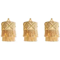 Tlily 3X Abat-Jour Tapisserie Murale à la Main Bohême Macramé Boho Décor Artisanat Gland Tapisserie Fond Tête de Lit Tenture Murale