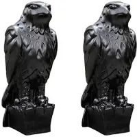 Wella 2X DéCorations D'ÉTagèRe de Statue de Faucon Maltais, la RéPlique Du Faucon Maltais Du Film, RéPlique de la Sculpture en RéSine Faite à la Main