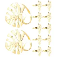 Melitt DéCor de Mariage Rond de Serviette en Feuille de Palmier Porte-Serviette Tropical Boucle de Serviette en Feuille de Tortue Boucles de Serviette de
