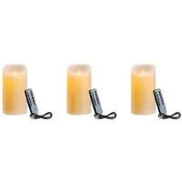 Melitt 3X Bougies LED, Bougies Scintillantes Sans Flamme, Bougie Rechargeable, Véritables Bougies en Cire avec Télécommande, 12,5 cm A