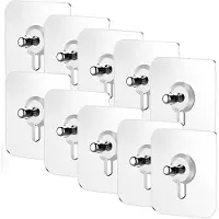 Tlily 10 Pièces Crochets Adhésifs Sans Perçage, Sans Trace, Autocollant de Vis pour Salle de Bains, Cuisine, Rangement, Autocollants à Vis Sans Poinçon