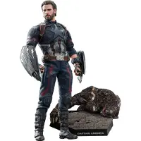 Hot toys Figurine MMS481 - Marvel Comics - Avengers 3 : Infinity War - Captain America Movie Promo Edition Deluxe Version
