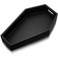 Torribaly Plateau de Rangement Noir en Forme de Cercueil, Plateau en Bois Gothique, Décoration, Cadeau D'Anniversaire
