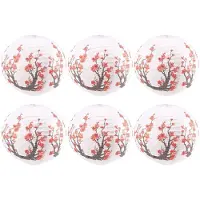Tlily 6 Pack 12 Pouces Rouge Cerisier Fleurs Lanterne en Papier Blanc Rond Chinois Japonais Lampe en Papier pour la DéCoration de FêTe de Mariage