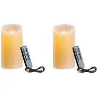 Melitt 2X Bougies LED, Bougies Sans Flamme Scintillantes, Bougie Rechargeable, Bougies En Cire Véritable avec Télécommande, 10 cm A
