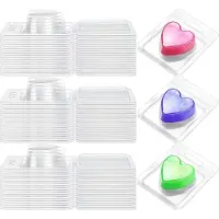 Typecat Lot de 100 pots de cire fondante 1,3 oz, cube unique à couvercle rabattable transparent