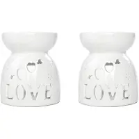Typecat 2X Diffuseur en Céramique Brûleur à Bougie Diffuseurs D'Huiles Essentielles Brûlantes en Céramique Lampe Aromatique - Amour