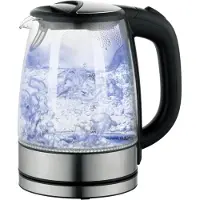 Deski Bouilloire acier inoxydable verre sans fil douille 1,7 litre éclairage LED