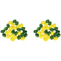 Melitt 56 Pièces Citrons Artificiels et Limes Faux Fruits Décoratifs Faux Agrumes Décorations Artificielles pour La Cuisine à Domicile