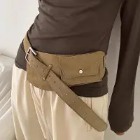OEM Sac banane en cuir marron cognac pour femme - Accessoire de mode avec poche
