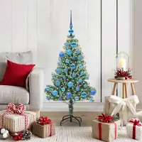vidaXL Elégant-Stil Arbre de Noël artificiel enneigé avec lumière LED 120 cm - Arbres de Noël artificiels Hommie8395359 2parcel