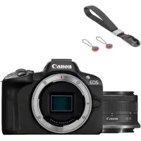 Canon EOS R50 noir + RF-S 18-45mm + Peak Design Cuff
