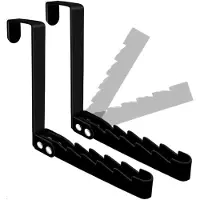Typecat Paquet de 2 Crochets de Porte, Support de Séchage Robuste et Pliable pour Vêtements, Manteaux et Serviettes, Noir