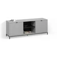 Livinity Meuble tv Aterno Gris 150x60cm avec 2 portes, Model 58865
