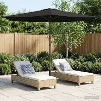 Prolenta Maison Exclusive - Parasol de jardin rectangulaire, 2,7 x 2,7 m, polyester, noir