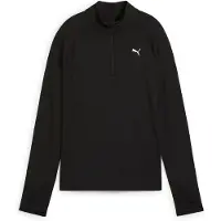Puma Velocity Cloudspun T-shirt manches longues à demi-déchirure Noir L Femmes Noir L