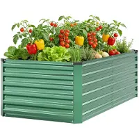 StarTech.com Jardinière surélevée - 240 x 90 x 60 cm - Acier au zinc-aluminium-magnésium - Avec montants de soutien et gants de jardinage