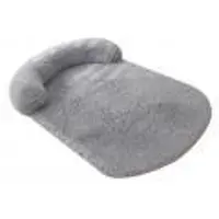 Lixada Lit pour chien : base amovible, moelleux, confortable, lavable et antidérapante ; lit de cage pour chien en peluche chaude, pour la maison, gris clair, L : 100 x 75 cm / 39,37 x 29,53 pouces