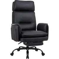 IWMH Chaise de bureau , chaise de bureau avec appui-tête et repose-pieds, réglable en hauteur Fauteuil de direction, canapé avec roulettes - noir