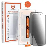 Mobile Origin Privacy Screenwith easy applicator, 2 pack (2 pcs, Apple iPhone 15 Pro), Téléphone portable : film de protection, Transparent, Noir