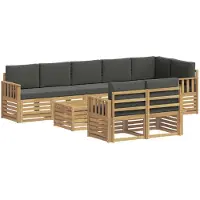 vidaXL Ensemble de canapés d'extérieur , 8 pièces, blanc et anthracite, 59 x 59 x 37 cm