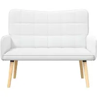 vidaXL Canapé deux places blanc 115 x 61 x 87 cm en tissu