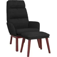 vidaXL Fauteuil relax avec pouf Noir Tissu