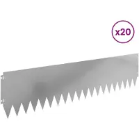 vidaXL Bordure de jardin, 20 pièces, 103 x 25 cm, acier, argenté
