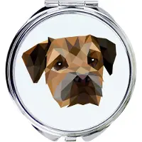 Art-Dog Border Terrier - Miroir avec photo et impression géométrique de la marque