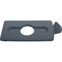 Rubbermaid Slim Jim station de recyclage, couvercle pour bouteilles et canettes, gris