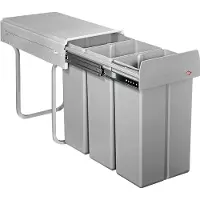 Wesco Poubelle encastrable 3x10ltr. 38,5cm gris alu