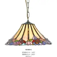 Casa Padrino Fait à la main Tiffany Lampe à suspendre de Diamètre 40 cm, 2-flamme - Lampe