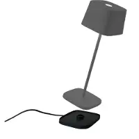 Zafferano Lampe de table Ofelia Mini - Lampe d'extérieur LED rechargeable - 30 cm - Gris