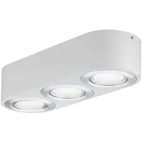 Paulmann Applique murale/plafond Argun LED, 3 x 4,8 W, blanc, aluminium brossé, 230 V, métal