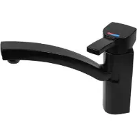Comet Mitigeur compact Capri avec interrupteur, noir mat, à levier unique – pour camping-car, caravane, camping, bateau