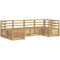 vidaXL Ensemble de canapés d'extérieur , 6 pièces, polyester blanc