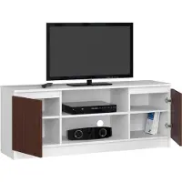 Akord commode TV K-140, un compartiment ouvert, 2 étagères avec portes à gauche et à droite, H55 x L140 x P40 cm, poids 40 kg