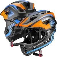 RockBros Casque De Vélo Pour Enfants Avec Mentonnière Amovible Tt-32Sobl-S Taille S - Noir Et Orange