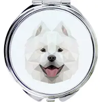 Art-Dog Samoyède, Samoyed, chien samoyède, spitz samoyède - Miroir avec photo et imprimé géométrique de la marque