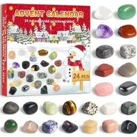 Sonstiges Calendrier de l'Avent Cristaux 2024 pour enfants avec 24 pierres précieuses naturelles Cristaux de pierres Calendrier de Noël