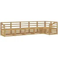 vidaXL Ensemble de canapés d'extérieur , 6 pièces, blanc, 304 x 126,5 x 73 cm
