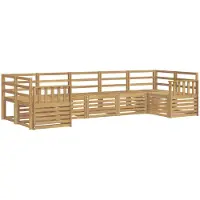 vidaXL Ensemble de canapés d'extérieur , 7 pièces, blanc, 304 x 128,5 x 73 cm
