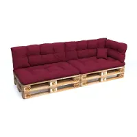 Pokar Coussin pour palette avec belle surpiqûre Garniture canapé-palette, Taille:Set de 6, Couleur:Rouge foncé