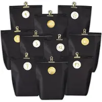 Sonstiges Calendrier de l'Avent à remplir soi-même Papier Sacs de Noël Noir Or