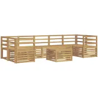 vidaXL Ensemble de canapés d'extérieur , 8 pièces, blanc, bois massif d'acacia